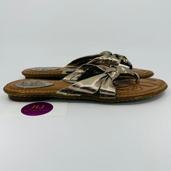 BOC Born Concepts Women's Metallic Knotted Bow Flip Flop Sandals BC0334 Size 10 - Picture 1 of 13